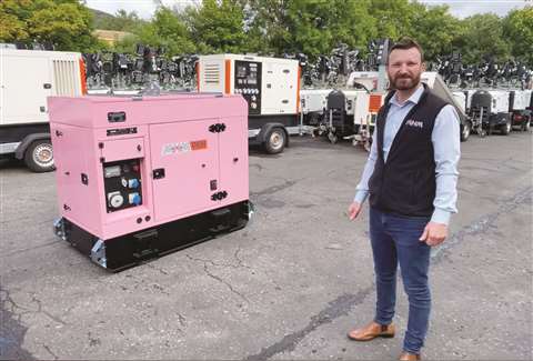 Mat Llewellyn, Managing Director at MHM Group, with the company’s new 10kva Ultra Silent generator