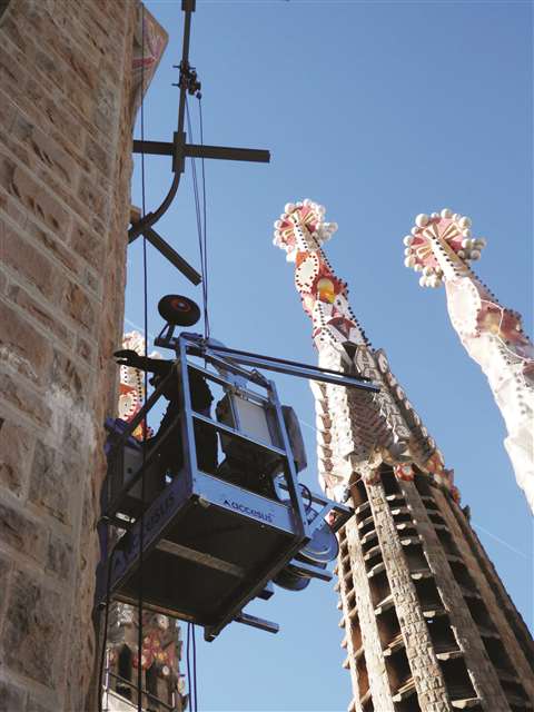 Access equipment at The Sagrada Familia cathedral in Barcelona