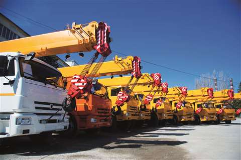 A fleet of cranes