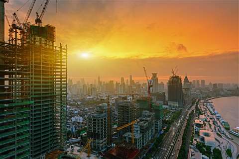 Construction work in Shanghai, China