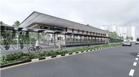 Artist's impression of the Cross-Island Punggol Extension Elias station