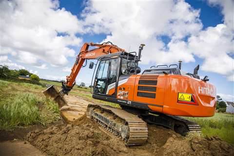 An Hitachi excavator at work