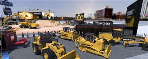 A rendering of Caterpillar's 70,000 sq ft demonstration area at ConExpo 2023