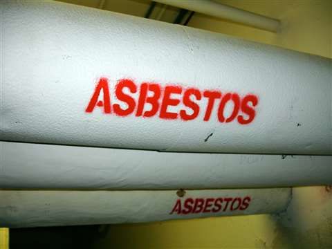 Asbestos pipe lagging