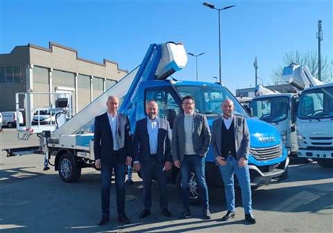 Left to right: Michal Bohowicz, Head of Sales and Marketing Windex, Andrzej Aszyk, Owner of Windex, Roberto Marangoni, Global Marketing and International Sales Director at Multitel, Mirko Rebuzzi, Distribution Manager at Multitel.