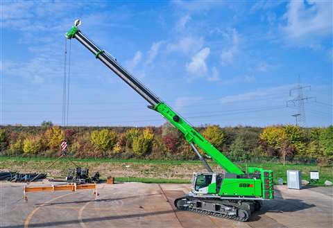 Sennebogen green telescopic boom crawler crane model 683 E