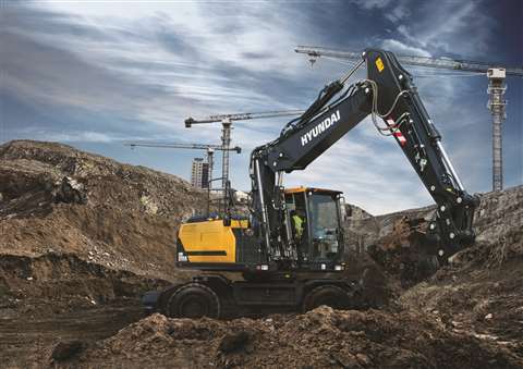 A Hyundai excavator; comparable machines form part of the Aggcon fleet.