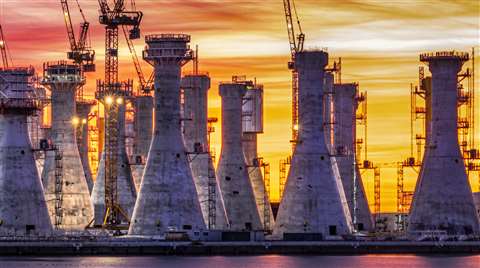 Le Harve construction site for the Fécamp offshore wind farm project