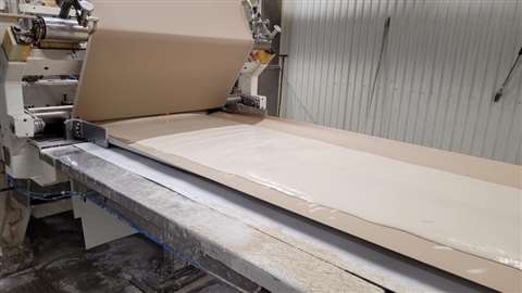 Plasterboard production at a Saint-Gobain plant 