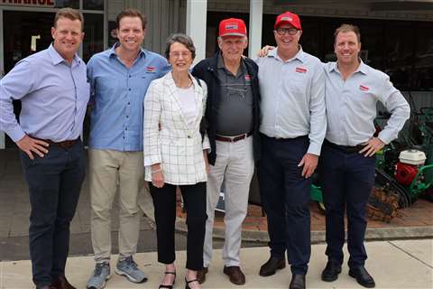 From left to right: Angus Kennard, Cam Kennard, Prue Kennard, Andy Kennard, Bill Whitehouse and Rory Kennard.