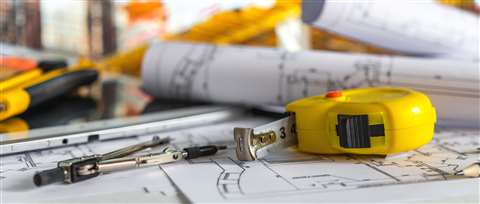 construction tools on desk