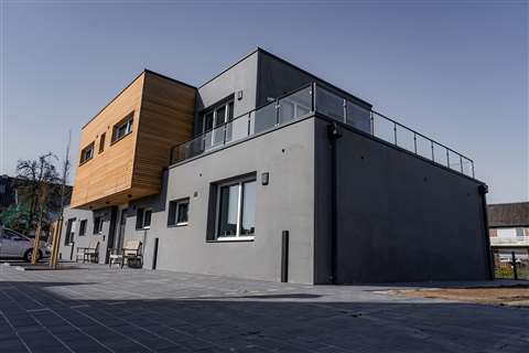 House built of recycled C&D waste