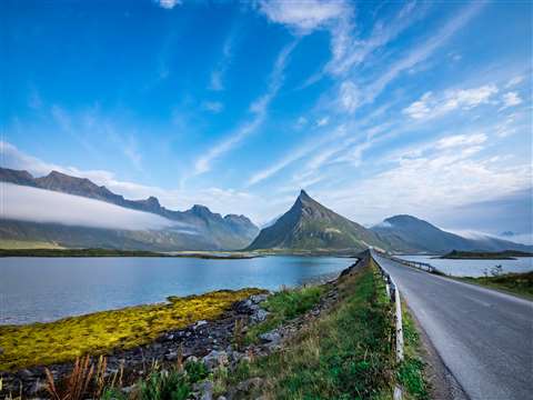 The E10 highway in Lofoten in northern Norway