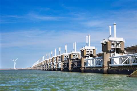 Eastern Scheldt storm barrier in Zeeland, The Netherlands