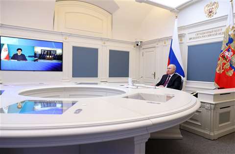 Russia's president Vladimir Putin signed the deal with Iran's president Ebrahim Raisi via video link