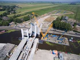Sarens onsite at the Queen Maxima Bridge in the Netherlands