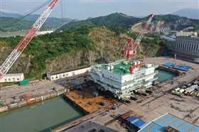 Sarens transported tje transformer module for the Jiaxing #1 offshore wind farm off the coast of Ningbo, China