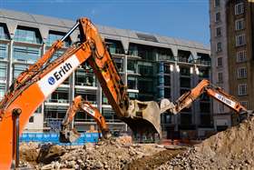 Erith Contractors on site at marble arch in London, UK