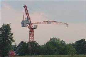 A Wolffkran 355B model tower crane