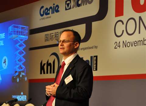 Terex China president Ken Lousberg, speaking at the 2014 IRC Asia event.