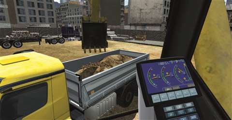 What the VR trainee sees loading Truck