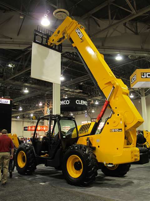 JCB's 510-56 telescopic handler on display at the 2013 Rental Show.