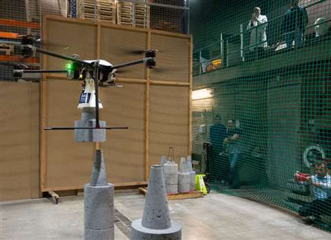 Building with drones is being tested at the UniversitÃ© Catholique de Louvain in Belgium. Picture co