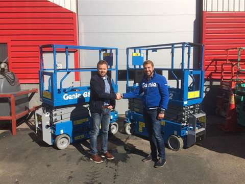 Left: Mikael Olsson, CEO Stavdal, Sweden, and a Genie representative. 