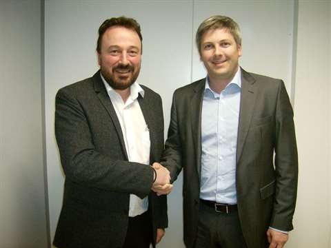 Marc Valtel, sales manager for Teupen in France (left); and Pierre Tilly, general manager and CEO of