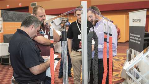 Discussing fibre slings at an SC&RA event