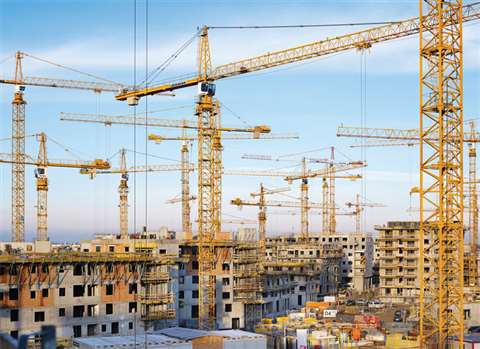 More than 40 Liebherr tower cranes are being used to help build the first phase of the Vienna Urban 