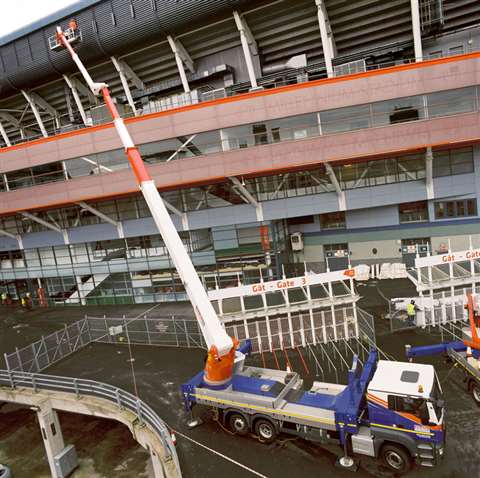 Palfinger P570 at Principality Stadium. 