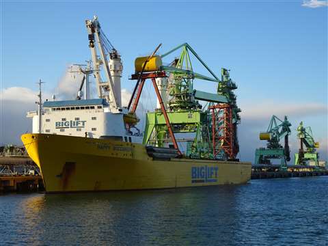BigLift Shipping’s Happy Buccaneer ship has transported a 1,200 tonne, 45 metre high continuous ship