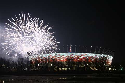 The Warsaw National Stadium was completed in January. 