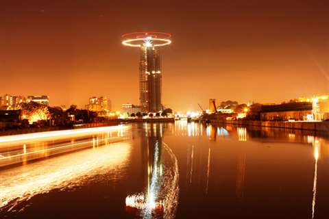 The UP-site at night