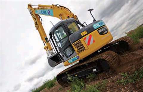 A Komatsu excavator in One Call's rental fleet.