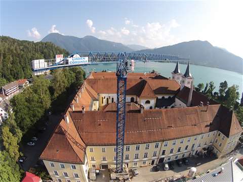 Two cranes supplied by BKL have completed work on the Ducal Bavarian brewery, Tegernsee 