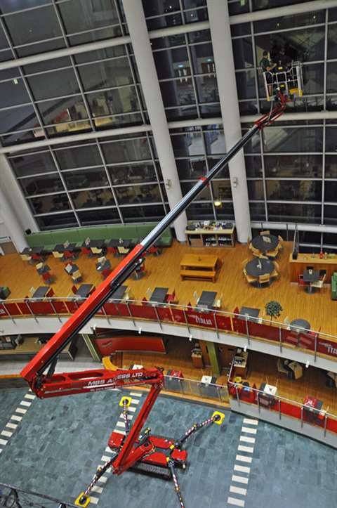 Hinowa 26.14 belonging to MBS Access at Milton Keynes Central 