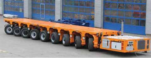 Goldhofer's new Mega PST/ES-E is a new generation SPMT offering 50 tonne axle loads