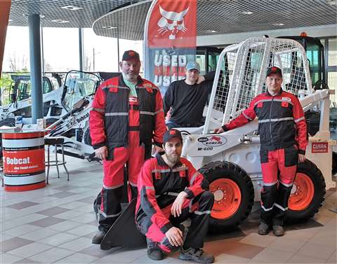 Ivars Gallums, director of Bobcat's Latvian dealer Kono and his team