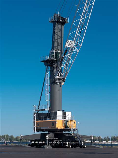 The Port of Grenaa's Liebherr LHM 550 mobile harbour crane