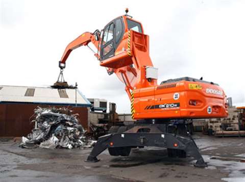 The first Doosan DX210 in the UK starts work at J &amp; P Lewis's site at Oldbury