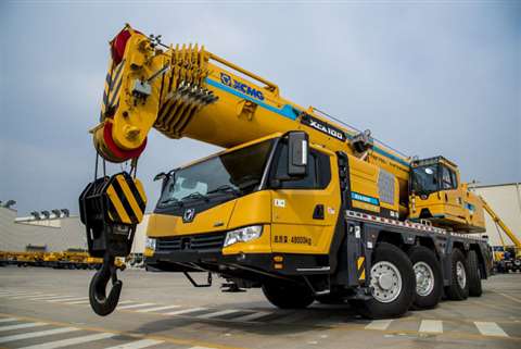 XCMG's new XCA100E all terrain crane is rated at 100 tonnes and is one of 17 models announced in May