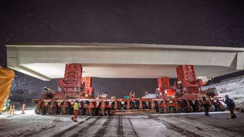 Mammoet at work installing an over bridge