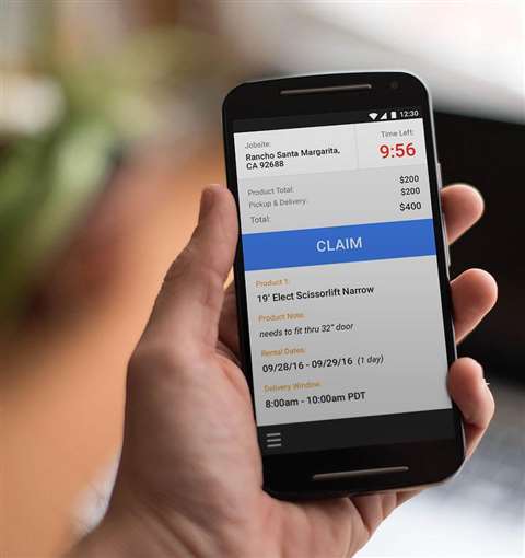 BigRentz has launched QuickRentz, pictured here.