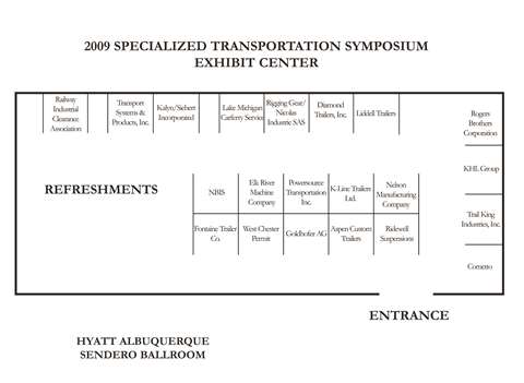 Floorplan for the Exhibit Center at the 2009 SC&amp;RA Specialized Transportation Symposium