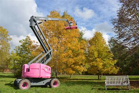 Skyjack SJ63 AJ at the Arboretum, University of Guelph in Ontario, Canada  