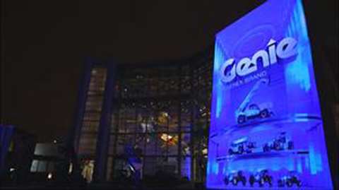 Genie's 3D display at The National WWII Museum in New Orleans during the 2015 Rental Show. 