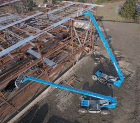 Two Genie GTH-844 handlers at work. Genie will seek to strengthen its international operations under