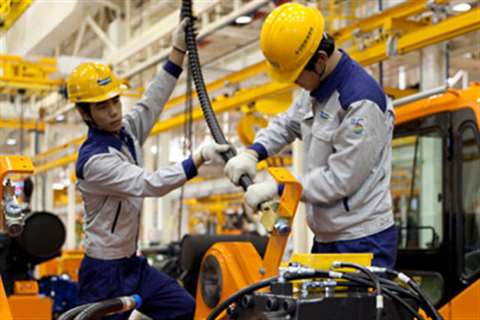 Doosan Infracore's new excvator and loader factory in Gunsen, South Korea does not require any parts